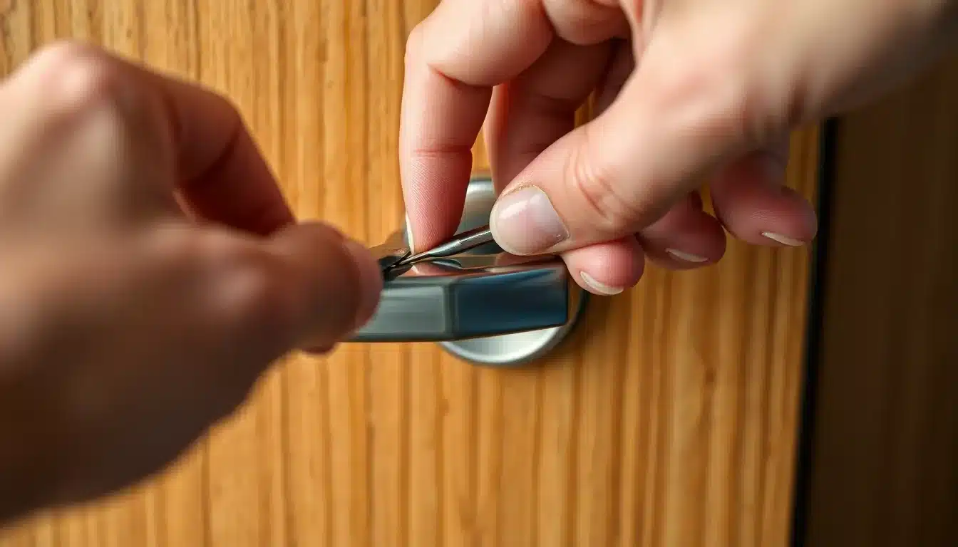 Comment enlever une poignée de porte sans vis apparentes 